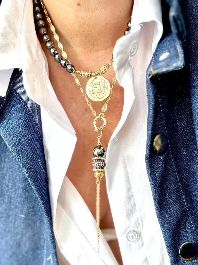 COLLIER ROMA HEMATITES - Ancrage stabilité émotionnelle – Image 3