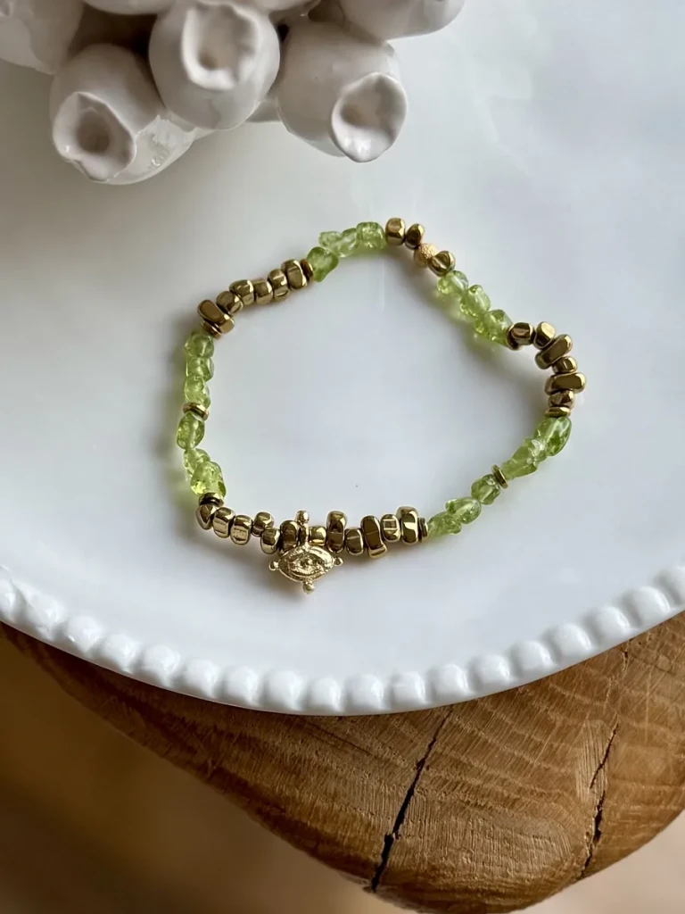 BRACELET ELISA OEIL PERIDOT Bracelet PIERRES NATURELLES CRÉATRICE MADE IN FRANCE PAULETTEQUINCAILLERIE_2