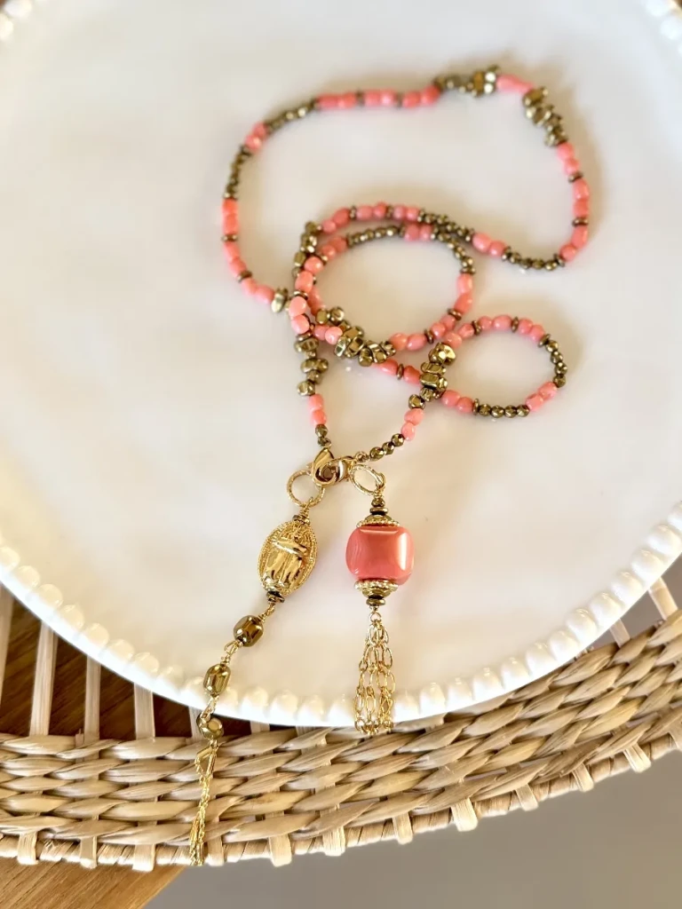 SAUTOIR NINA PÉPITES CORAIL bijoux pierres naturelles createur francais paulettequincaillerie_12