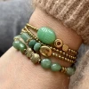 BRACELET SCARABÉE DOUBE PROTECT CHRYSOPRASE CRÉATRICE MADE IN FRANCE PAULETTEQUINCAILLERIE
