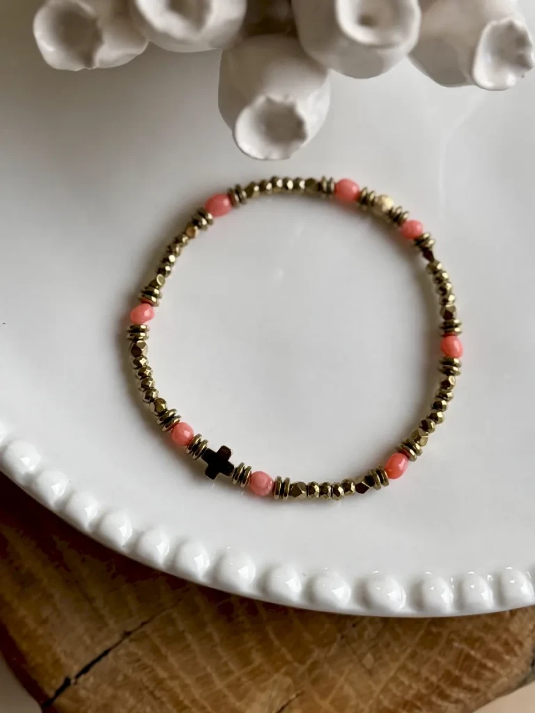 Bracelet tiny cruz corail Bracelets pierres naturelles paulettequincaillerie_47