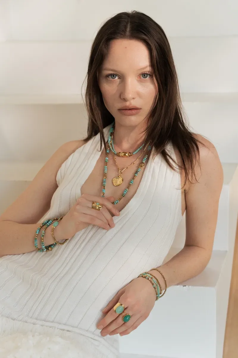 COLLIER DIVA TURQUOISE PIERRES NATURELLES CRÉATRICE MADE IN FRANCE PAULETTEQUINCAILLERIE_1