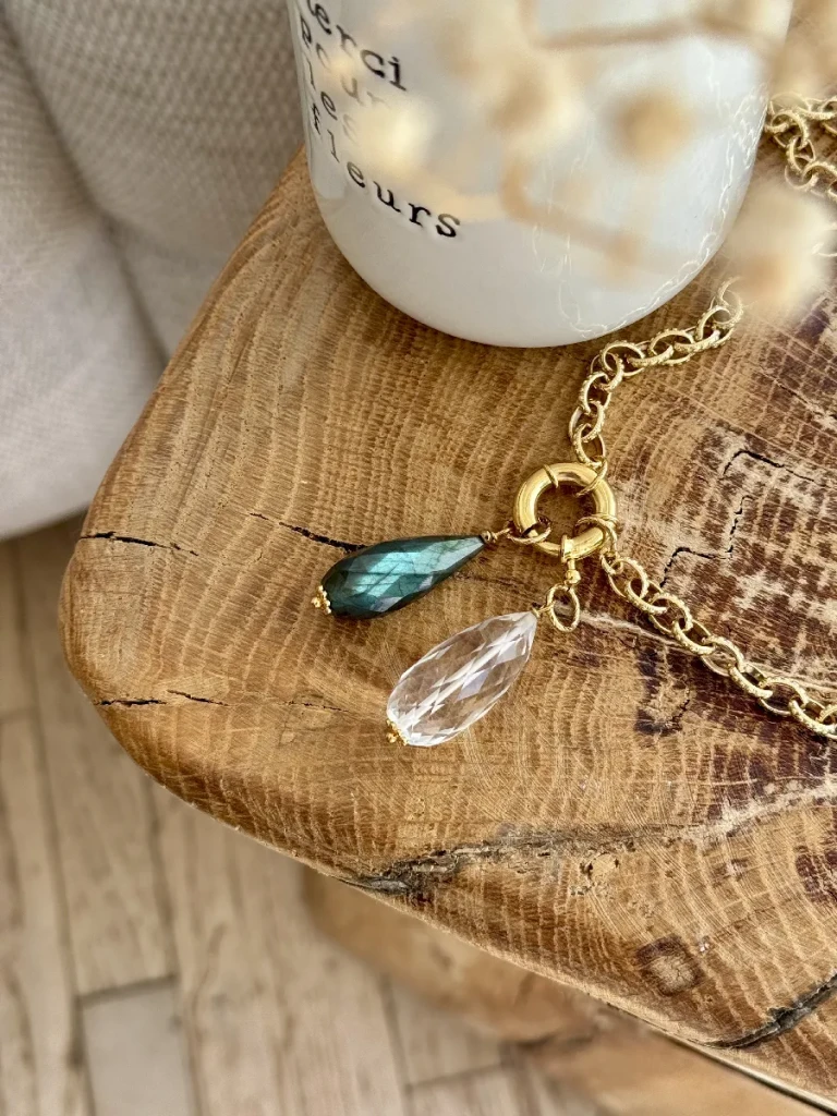 PENDENTIF goutte PIERRES NATURELLES