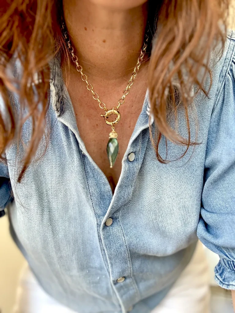 PENDENTIF PENDULE EN PIERRES NATURELLES_1